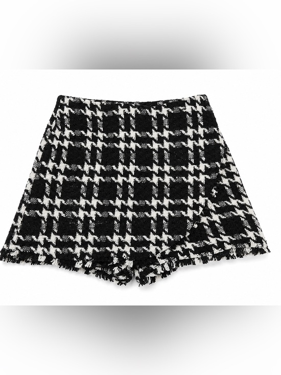 Versona Pants - Versona Black & White Houndstooth Tweed Skort